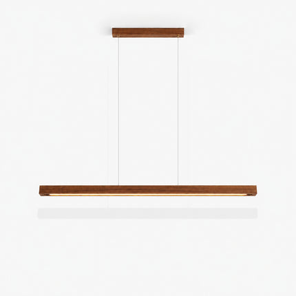 Alderline wood linear LED pendant light in 47.2-inch length with adjustable suspension