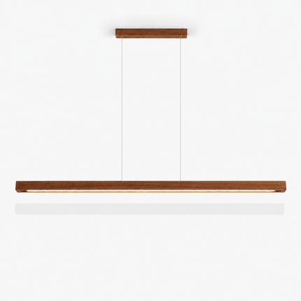 Alderline wood linear LED pendant light in 70.9-inch length with adjustable suspension