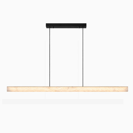 Nevella snowflake alabaster pendant light in 59.1-inch length with black suspension cables