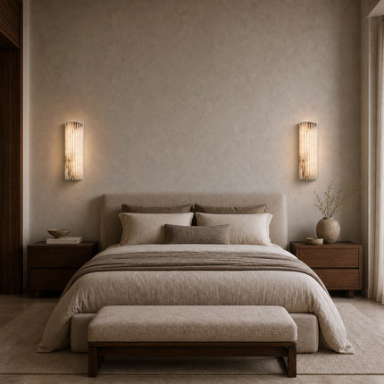 Aurel Ribbed Alabaster Wall Sconce