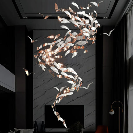 Aveline Feather Spiral Chandelier