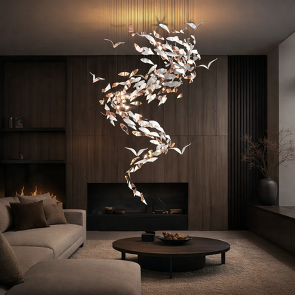 Aveline Feather Spiral Chandelier