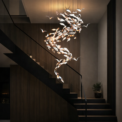 Aveline Feather Spiral Chandelier