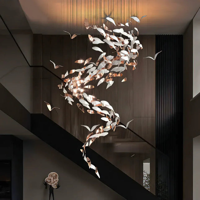 Aveline Feather Spiral Chandelier