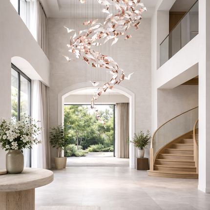 Aveline Feather Spiral Chandelier