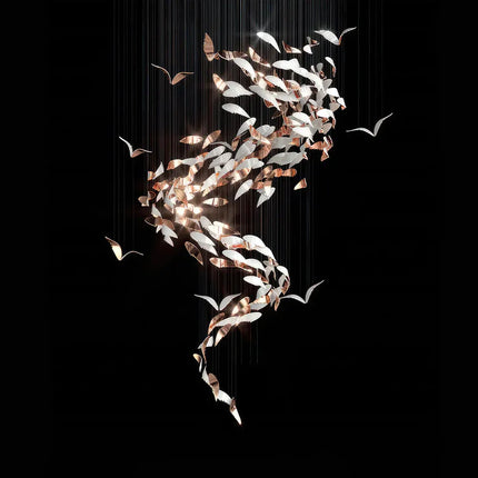 Aveline Feather Spiral Chandelier