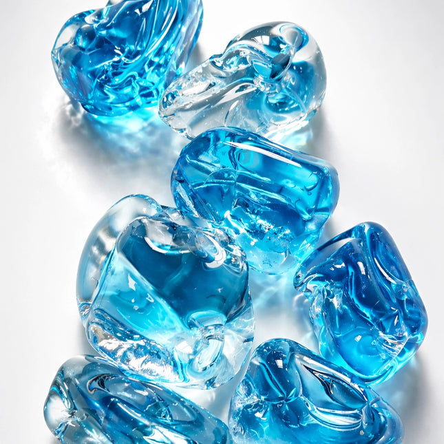 Light Blue Liuli Glass Stones
