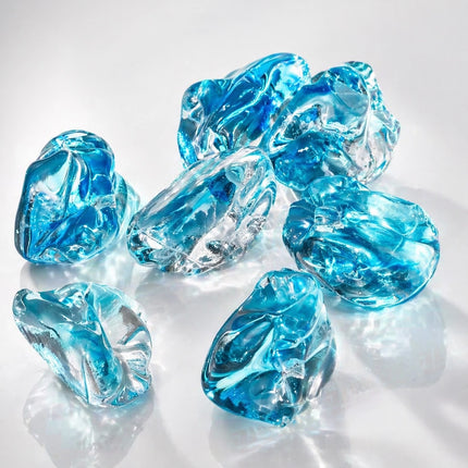 Light Blue Liuli Glass Stones