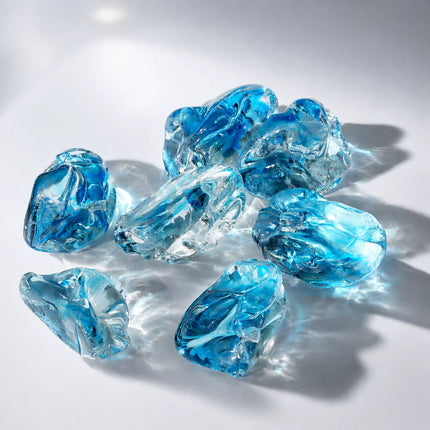 Light Blue Liuli Glass Stones