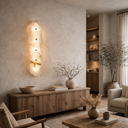 Lithra Strata Alabaster Wall Sconce