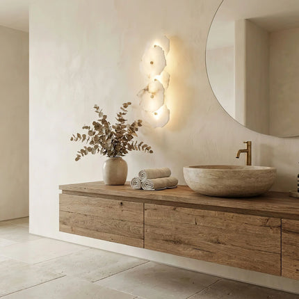 Lithra Strata Alabaster Wall Sconce