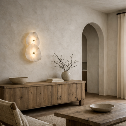 Lithra Strata Alabaster Wall Sconce