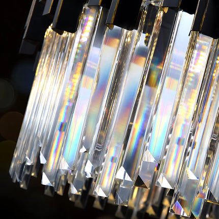 Obsidian Black Crystal Rod Chandelier