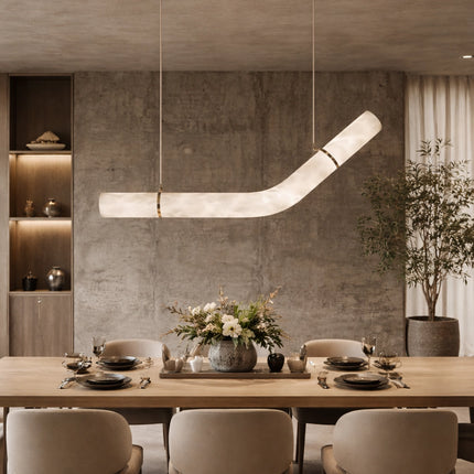 V-Curve Alabaster Pendant Light