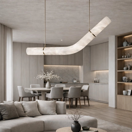 V-Curve Alabaster Pendant Light