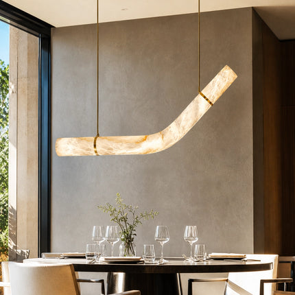 V-Curve Alabaster Pendant Light