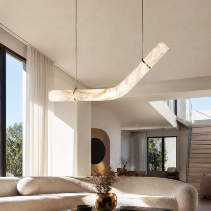 V-Curve Alabaster Pendant Light