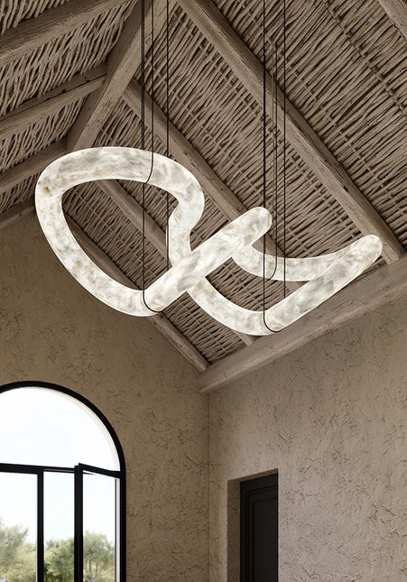 Velmora Alabaster Loop Chandelier