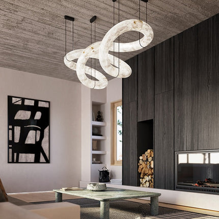 Velmora Alabaster Loop Chandelier