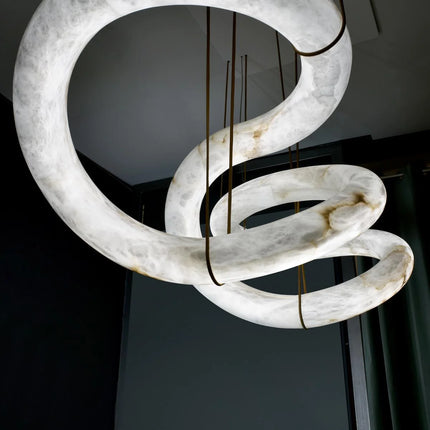 Velmora Alabaster Loop Chandelier