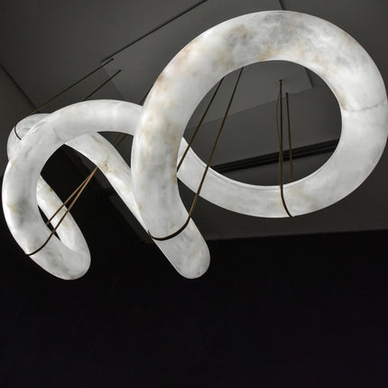 Velmora Alabaster Loop Chandelier