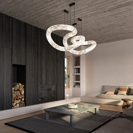 Velmora Alabaster Loop Chandelier