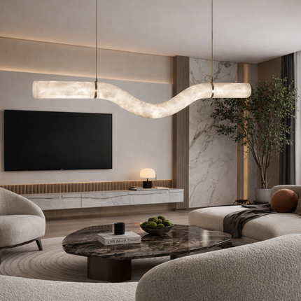 W-Curve Alabaster Pendant Light