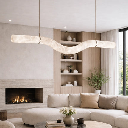 W-Curve Alabaster Pendant Light