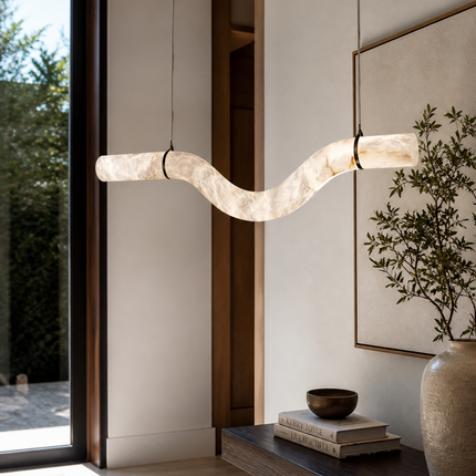 W-Curve Alabaster Pendant Light
