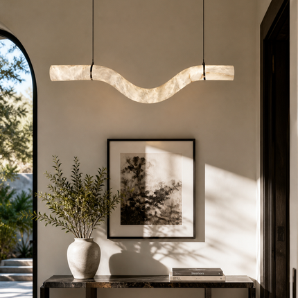 W-Curve Alabaster Pendant Light