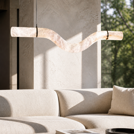 W-Curve Alabaster Pendant Light