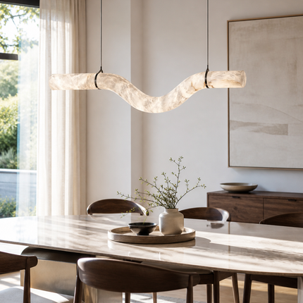 W-Curve Alabaster Pendant Light