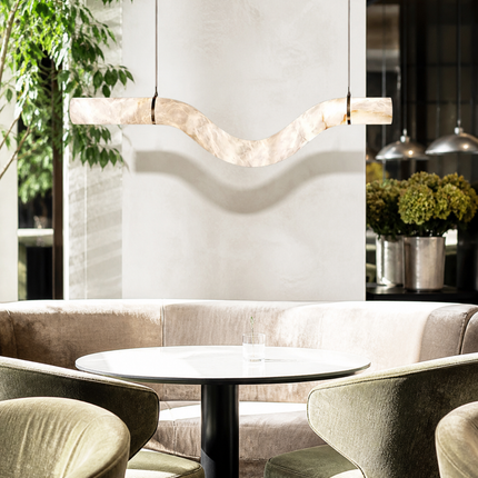 W-Curve Alabaster Pendant Light