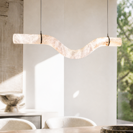 W-Curve Alabaster Pendant Light