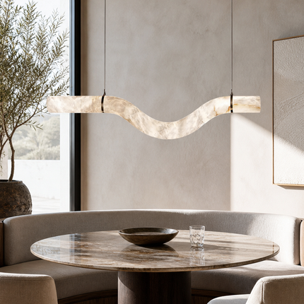 W-Curve Alabaster Pendant Light