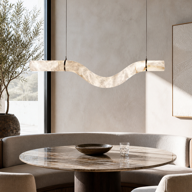 W-Curve Alabaster Pendant Light