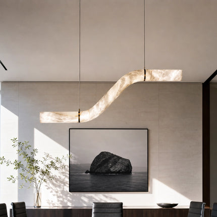 Z-Curve Alabaster Pendant Light